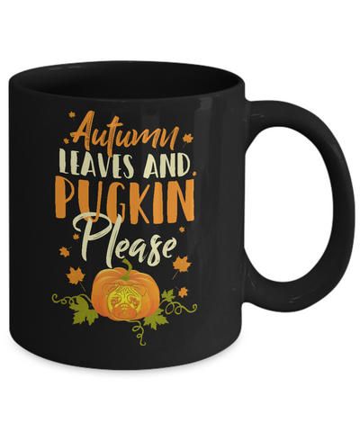 Halloween Costumes Autumn Leaves Pugkin Pug Pumpkin Mug Coffee Mug | Teecentury.com