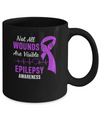 Epilepsy Awareness Purple Not All Wounds Are Visible Mug Coffee Mug | Teecentury.com