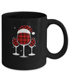Red Plaid Buffalo Wine Santa Hat Christmas Mug Coffee Mug | Teecentury.com