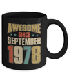 Vintage Retro Awesome Since September 1978 44th Birthday Mug Coffee Mug | Teecentury.com
