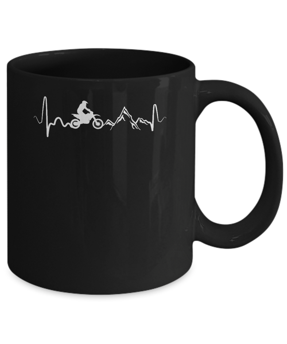 Mountain Dirt Bike Motocross Heartbeat Mug Coffee Mug | Teecentury.com