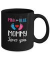 Pink Or Blue Mommy Loves You Funny Gender Reveal Party Gift Mug Coffee Mug | Teecentury.com