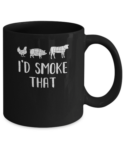 I'd Smoke That Fun BBQ Barbecue Smoker Chef Mug Coffee Mug | Teecentury.com