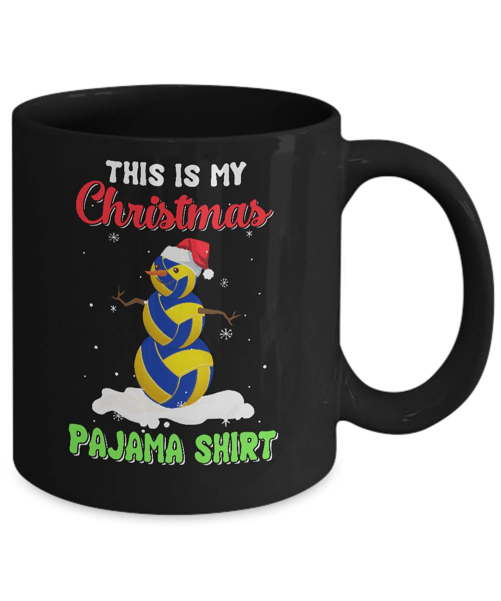 This Is My Christmas Pajama Xmas Snowman Volleyball Mug Coffee Mug | Teecentury.com