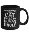 Promoted From Cat Uncle To Human Uncle Gifts Mug Coffee Mug | Teecentury.com