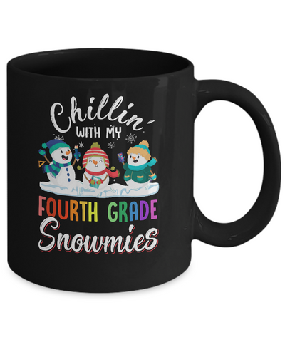 Chillin' With Fourth Grade Snowmies Christmas Teacher Gifts Mug Coffee Mug | Teecentury.com