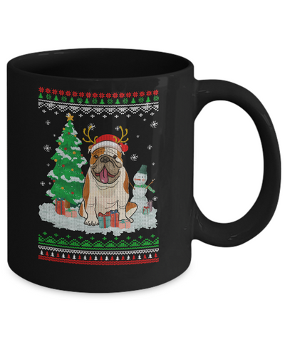 Cute Reindeer Bulldog Christmas Puppie Dog Sweater Mug Coffee Mug | Teecentury.com