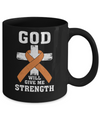 God Will Give Me Strength Orange Awareness Ribbon Gift Mug Coffee Mug | Teecentury.com