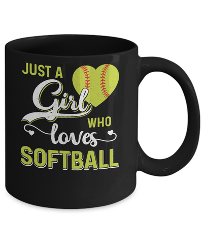 Just A Girl Who Loves Softball Mug Coffee Mug | Teecentury.com