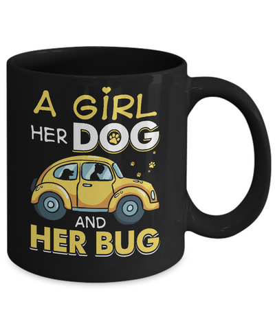 A Girl Her Dog And Her Bug Mug Coffee Mug | Teecentury.com