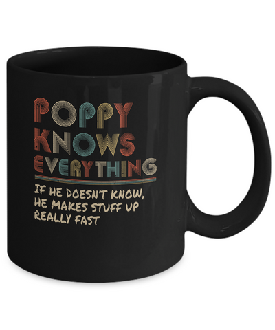 Poppy Know Everything Vintage Poppy Father's Day Gift Mug Coffee Mug | Teecentury.com