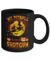 My Pitbull Rides Shotgun Halloween Dog Mug Coffee Mug | Teecentury.com