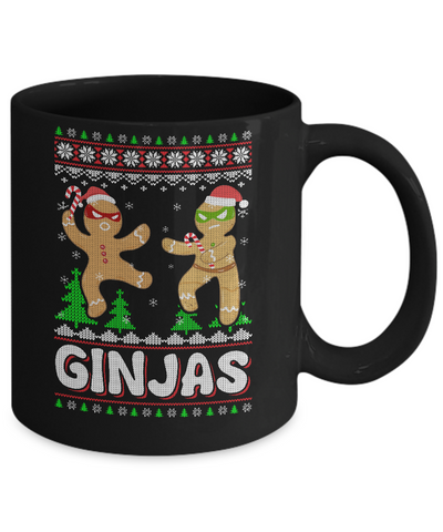 Ginjas Gingerbread Ninjas Funny Ugly Christmas Sweater Mug Coffee Mug | Teecentury.com