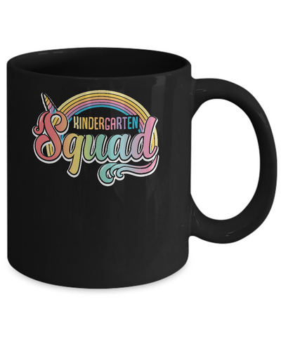 Kindergarten Squad Cute Rainbow Unicorn Back To School Mug Coffee Mug | Teecentury.com