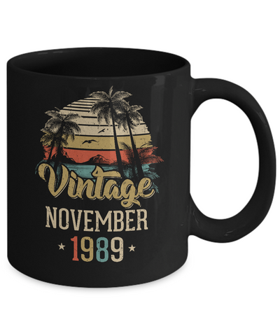 Retro Classic Vintage November 1989 33th Birthday Gift Mug Coffee Mug | Teecentury.com