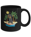 Summer Vacation Dabbing Dachshund Surfing Surfboard Gift Mug Coffee Mug | Teecentury.com