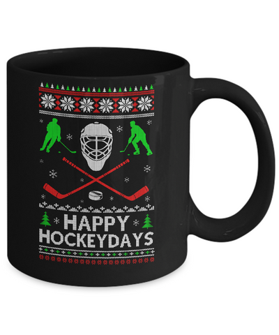 Happy Hockeydays Hockey Ugly Christmas Sweater Xmas Gift Mug Coffee Mug | Teecentury.com