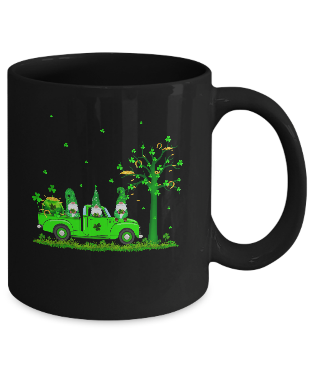Irish Three Green Gnome Truck Shamrock St Patricks Day Gift Mug Coffee Mug | Teecentury.com