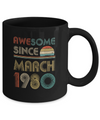 Awesome Since March 1980 Vintage 42th Birthday Gifts Mug Coffee Mug | Teecentury.com