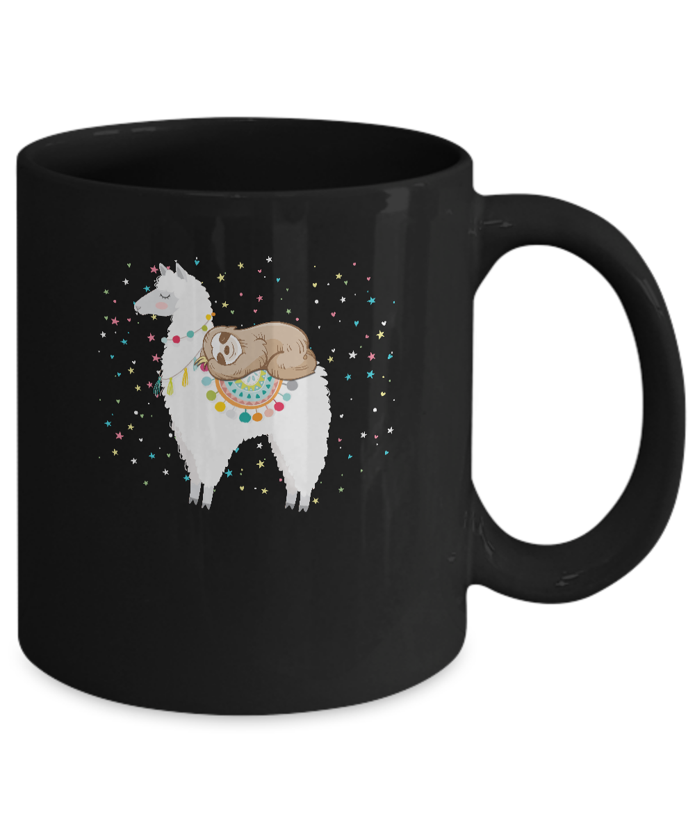 Funny Sloth Riding Llama Lover Mug Coffee Mug | Teecentury.com