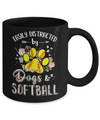 Easily Distracted By Dogs And Softball Mug Coffee Mug | Teecentury.com