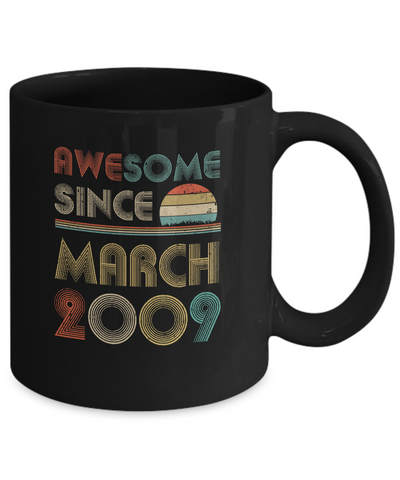 Awesome Since March 2009 Vintage 13th Birthday Gifts Mug Coffee Mug | Teecentury.com