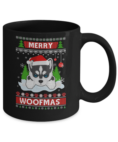 Siberian Husky Merry Woofmas Ugly Christmas Sweater Mug Coffee Mug | Teecentury.com
