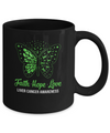 Faith Hope Love Green Butterfly Liver Cancer Awareness Mug Coffee Mug | Teecentury.com