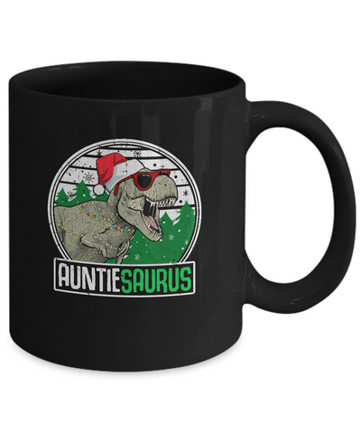 Auntiesaurus Auntie Dinosaur T-Rex Family Christmas Mug Coffee Mug | Teecentury.com