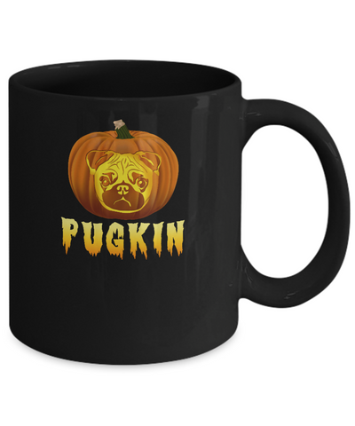 Pugkin Funny Pumpkin Pug Halloween Mug Coffee Mug | Teecentury.com