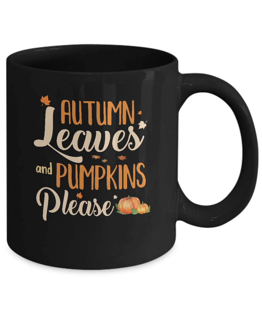 Autumn Leaves And Pumpkins Please Mug Coffee Mug | Teecentury.com