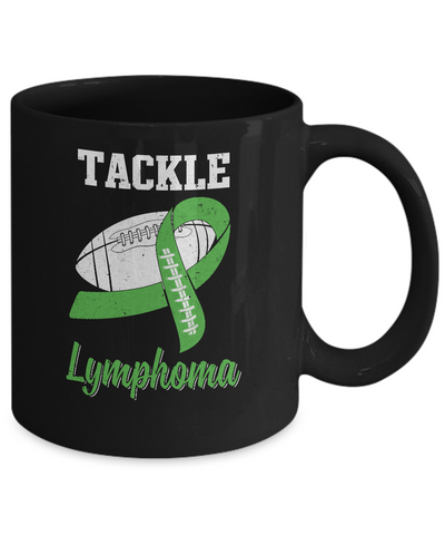 Football Survivor Tackle Green Lymphoma Awareness Mug Coffee Mug | Teecentury.com