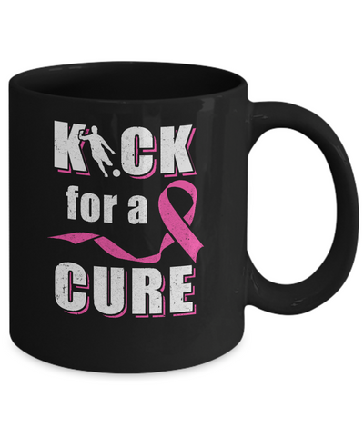 Kick For A Cure Soccer Pink Breast Cancer Awareness Mug Coffee Mug | Teecentury.com