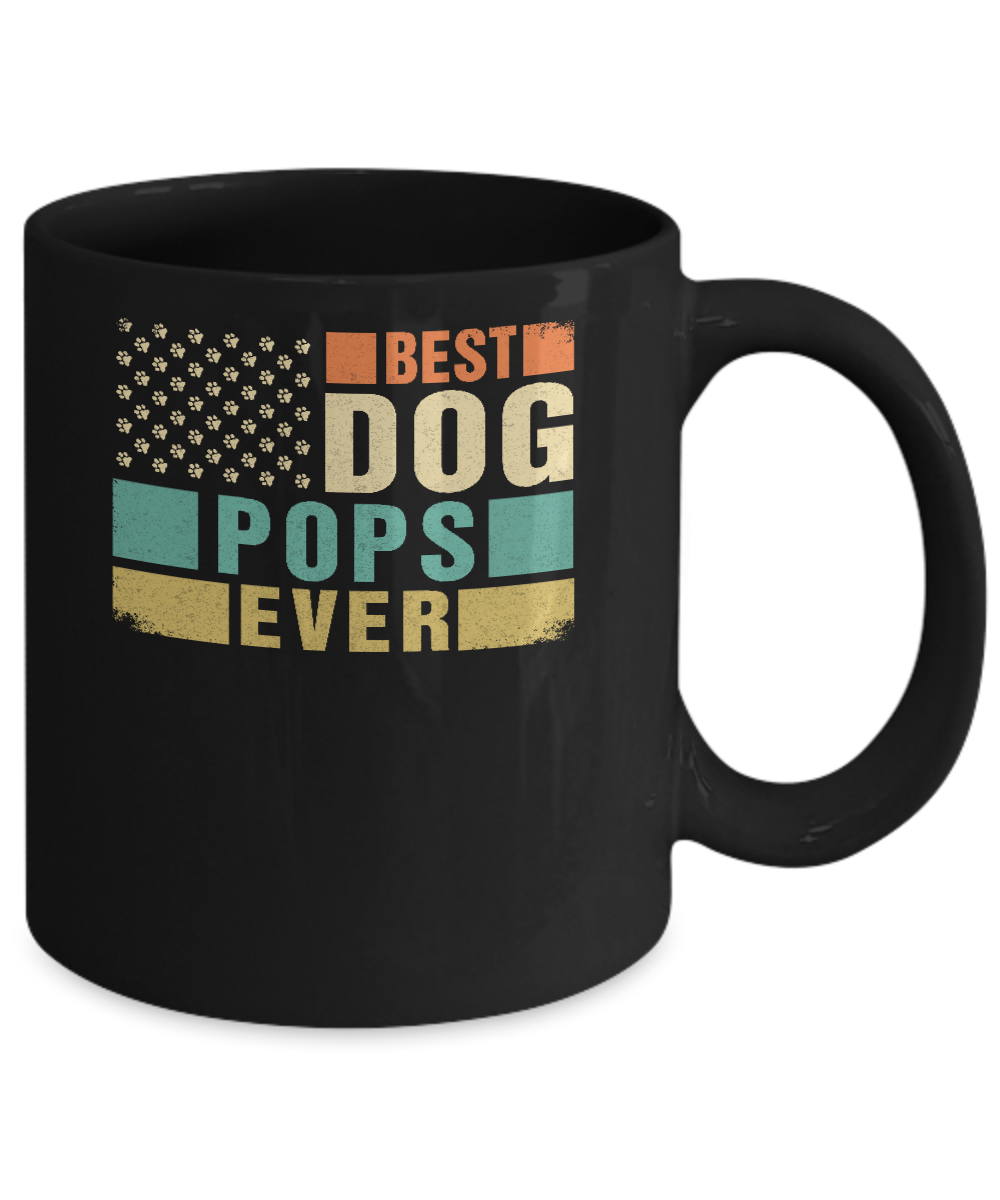 Vintage Retro BEST DOG POPS EVER American Flag Fathers Day Mug Coffee Mug | Teecentury.com