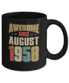 Vintage Retro Awesome Since August 1958 64th Birthday Mug Coffee Mug | Teecentury.com