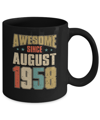 Vintage Retro Awesome Since August 1958 64th Birthday Mug Coffee Mug | Teecentury.com