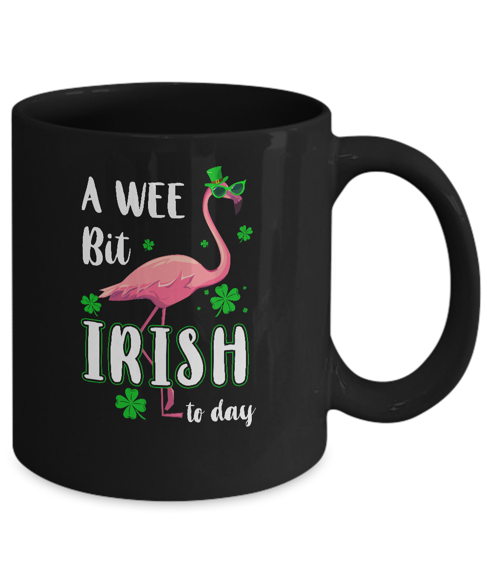 A Wee Bit Irish Today Green Flamingo St Patrick's Day Mug Coffee Mug | Teecentury.com