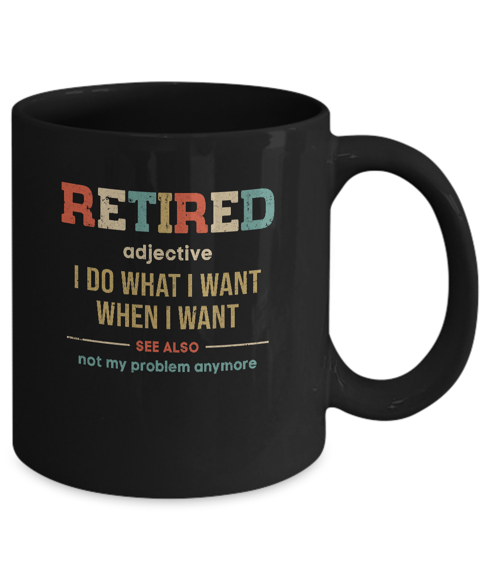 Vintage Retired Definition Funny Retirement Gift Mug Coffee Mug | Teecentury.com