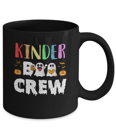 Cute Boo Crew Kindergarten Teacher Halloween Mug Coffee Mug | Teecentury.com