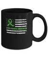 Green Ribbon Liver Cancer Awareness US Flag Mug Coffee Mug | Teecentury.com