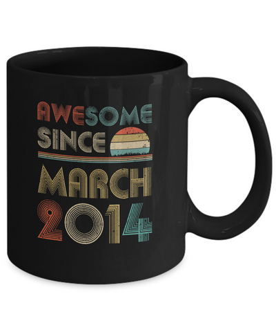 Awesome Since March 2014 Vintage 8th Birthday Gifts Mug Coffee Mug | Teecentury.com