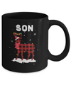 Son Deer Red Plaid Christmas Family Matching Pajamas Mug Coffee Mug | Teecentury.com