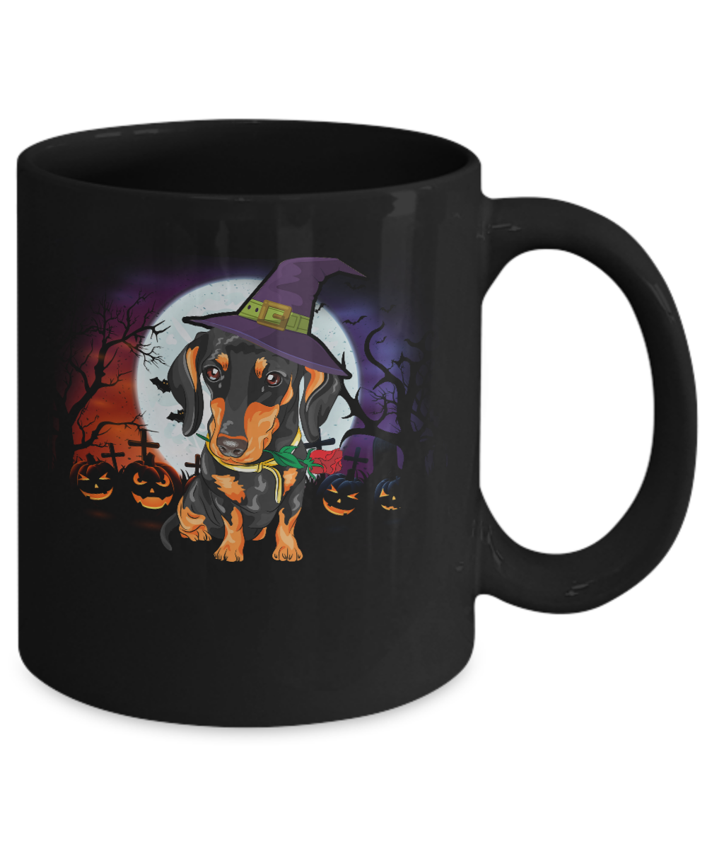 Cute Halloween Dachshund Puppy Pumpkins Mug Coffee Mug | Teecentury.com
