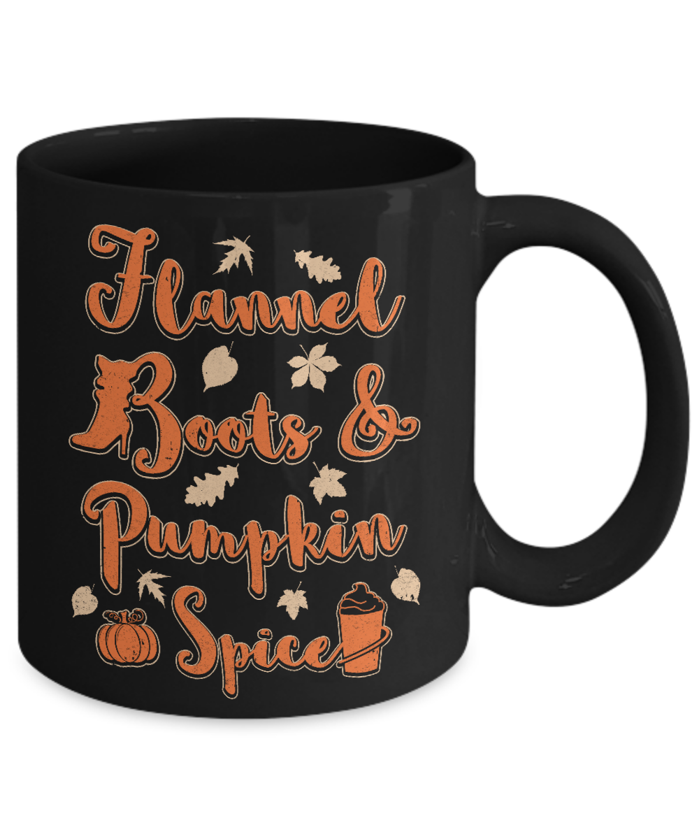 Flannel Boots And Pumpkin Spice Autumn Mug Coffee Mug | Teecentury.com