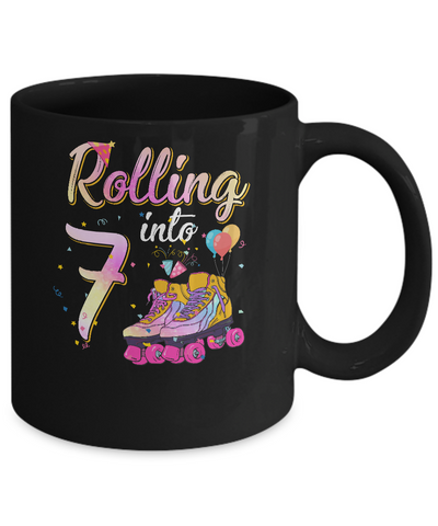 7 Years Old Birthday Girls Roller Skates 80's 7th Birthday Mug Coffee Mug | Teecentury.com