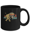 Vintage Retro Bigfoot Silhouette Mountain Sun Believe Mug Coffee Mug | Teecentury.com