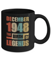 Vintage Retro December 1948 Birth Of Legends 74th Birthday Mug Coffee Mug | Teecentury.com
