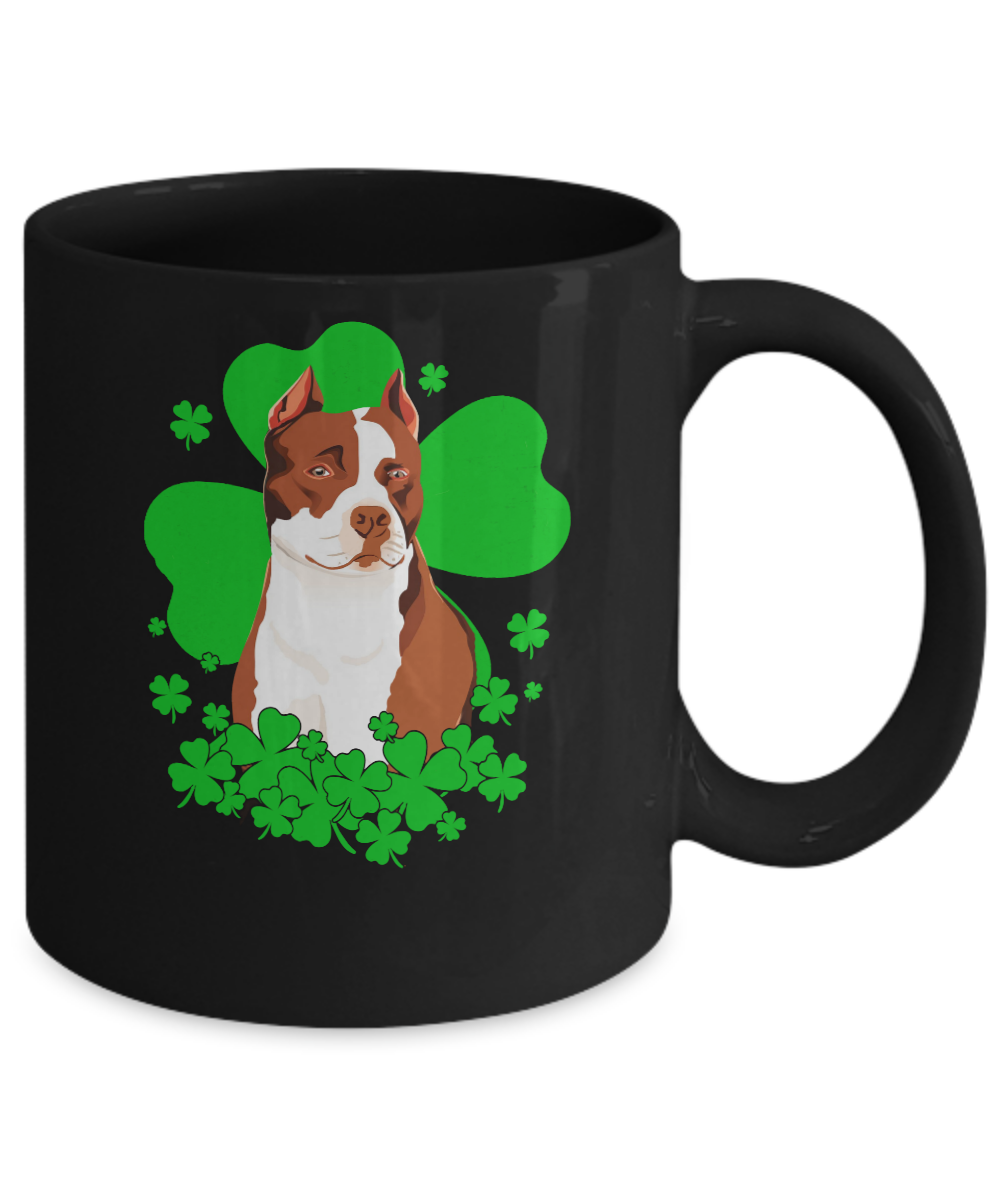 Pitbull St. Patrick's Day Clovers Mug Coffee Mug | Teecentury.com