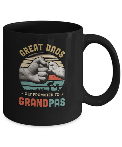 Vintage Great Dads Get Promoted To Grandpas Funny Dad Mug Coffee Mug | Teecentury.com