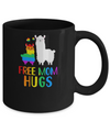 Free Mom Hugs Llama Rainbow Heart LGBT Pride Month Mug Coffee Mug | Teecentury.com